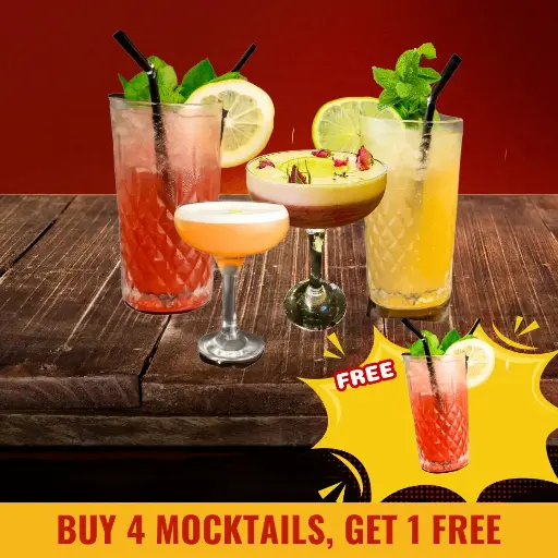 Buy 4 Mocktails, Get 1 FREE Mocktail 